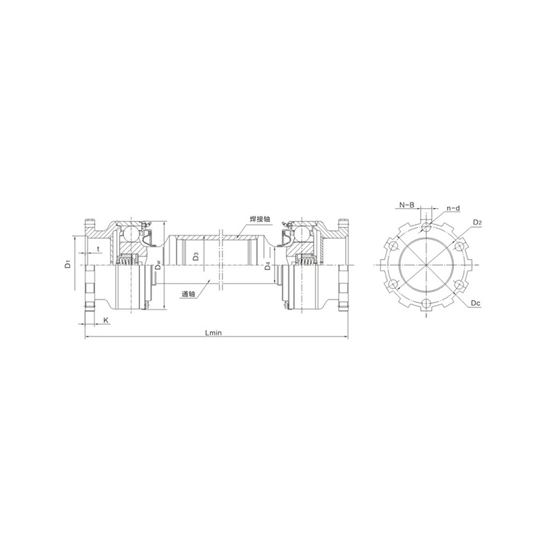 RSK BHJC Ball cage CV universal joint straight groove type menghubungkan dengan hab flange gigi yang digunakan untuk metalurgi